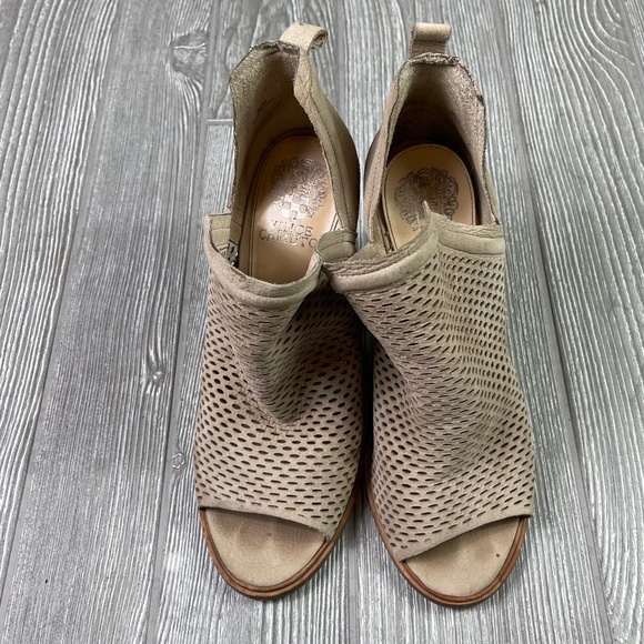 VINCE CAMUTO Leather Slip On Heeled Booties - Picture 4 of 11